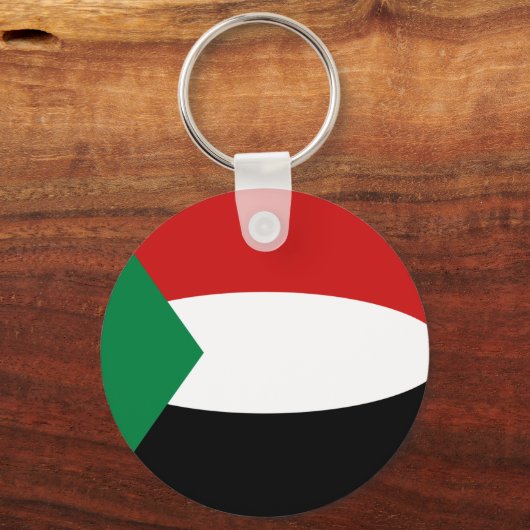 スーダン魚眼国旗のキーチェーン キーホルダー (正面)