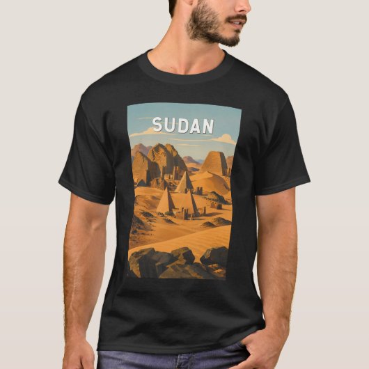 スーダン イラスト 旅行 アート ヴィンテージ Tシャツ (正面)