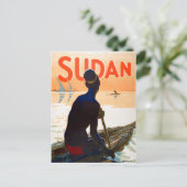 スーダン、伝統的魚釣り、ヴィンテージ旅行 ポストカード (スタンド正面)