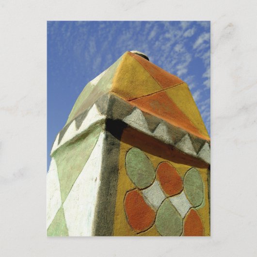 スーダン、北(ヌビア)、飾屋根 ポストカード (正面)