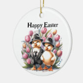 スーツおもしろいのヴィンテージのイースターダックリング セラミックオーナメント (左)