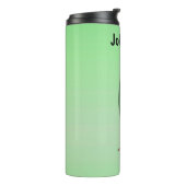 スーツおもしろいグリーンを着たグリーン漬け頭マン タンブラー (回転左)