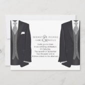 スーツとタイのゲイ結婚 案内状 (正面)