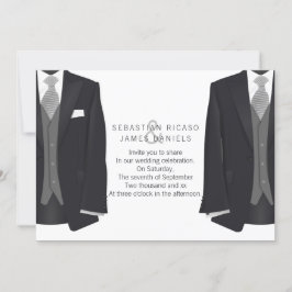スーツとタイのゲイ結婚 案内状