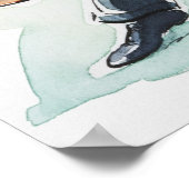 スーツとトップを着た狐のイラストレーション ポスター (角)