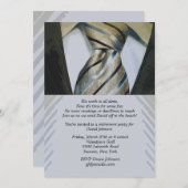 スーツとネクタイの退職パーティー招待状 招待状 (正面/裏面)