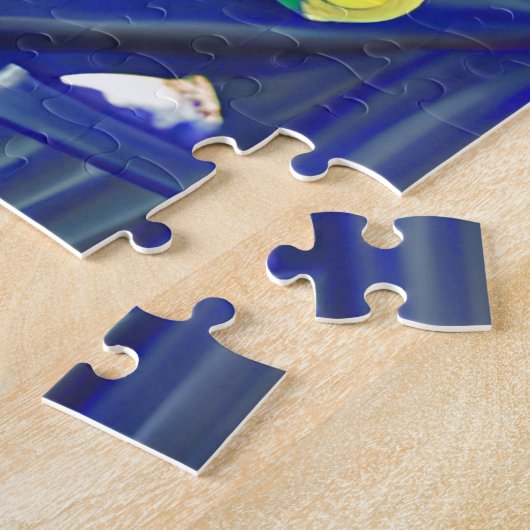 スーツとネクタイを着た紳士の猫 ジグソーパズル (側面)