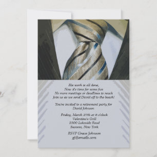 スーツとネクタイ退職招待状 招待状