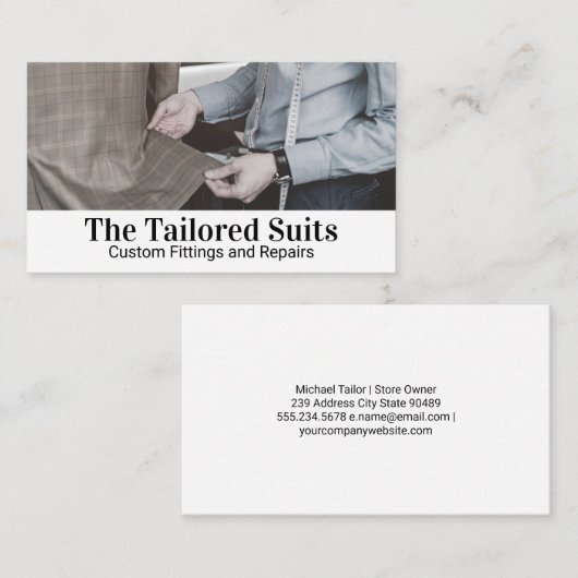 スーツに合わせて仕立てる 名刺 (正面/裏面)