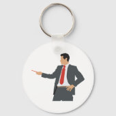 スーツのキーチェーンにポインタを持つビジネスマン キーホルダー (裏面)