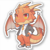 スーツのシールにオレンジ・ドラゴン シール (正面)