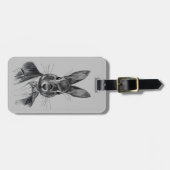 スーツのポートレートのウサギ ラゲッジタグ (正面横)