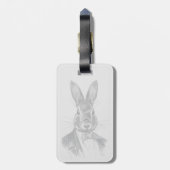 スーツのポートレートのウサギ ラゲッジタグ (裏面縦)