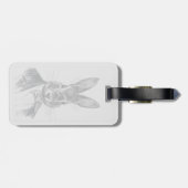 スーツのポートレートのウサギ ラゲッジタグ (裏面横)