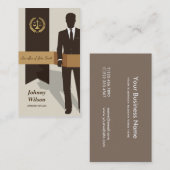 スーツの人のフェイクな金ゴールドの天秤座の月桂樹のクラシック弁護士 名刺 (正面/裏面)