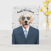 スーツの引退に金のレトリバー カード (黄色い花)