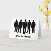 スーツの挨拶状の人 カード (黄色い花)