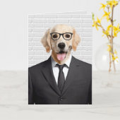 スーツの退職金レトリバー カード (黄色い花)