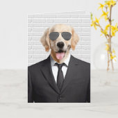 スーツの退職金レトリバー カード (黄色い花)