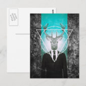 スーツの雄鹿 ポストカード (正面/裏面)