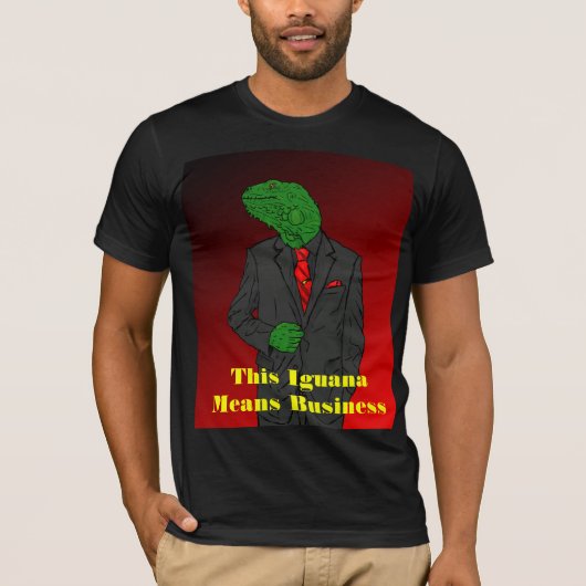 スーツのTシャツのイグアナ Tシャツ (正面)