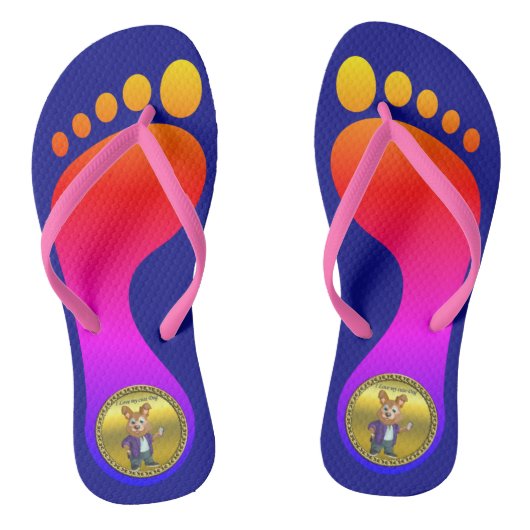 スーツよくはしゃぐを着た愛らしい漫画の犬の学生#1 ビーチサンダル (ソール)