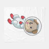 スーツを宇宙した犬 フリースブランケット (正面(横))