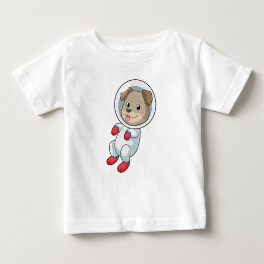 スーツを宇宙した犬 ベビーTシャツ (正面)