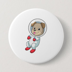 スーツを宇宙した犬 缶バッジ