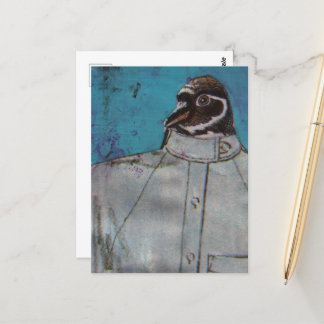 スーツを着たかわいいペンギンの鳥 ポストカード