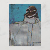 スーツを着たかわいいペンギンの鳥 ポストカード (正面)