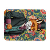 スーツを着たゴージャスな赤いキツネ マグネット (横)