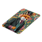 スーツを着たゴージャスな赤いキツネ マグネット (左側)