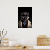 スーツを着たシャム猫 | My Mobster Cat |おもしろい猫 ポスター (キッチン)