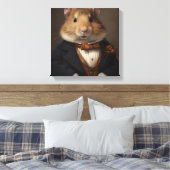 スーツを着たハムスター |動物アート |スーツの中の動物 キャンバスプリント (インサイチュ (寝室))