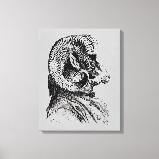 スーツを着たヒツジ キャンバスプリント (正面)