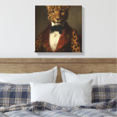 スーツを着たヒョウ |動物アート |スーツの中の動物 キャンバスプリント (インサイチュ (寝室))