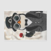 スーツを着たペンギン+赤いバラAH5Zデコpage 薄葉紙 (正面)