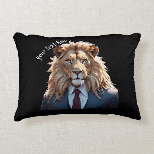 スーツを着たライオン アクセントクッション (正面)