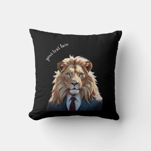 スーツを着たライオン クッション (正面)
