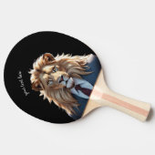 スーツを着たライオン 卓球ラケット (横)