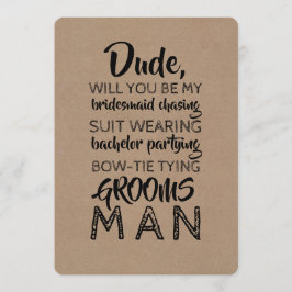 スーツを着た仲間の面白いプロポーズ 招待状