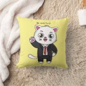 スーツを着た可愛い猫 クッション (ブランケット)