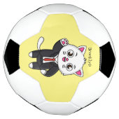 スーツを着た可愛い猫 サッカーボール (回転)