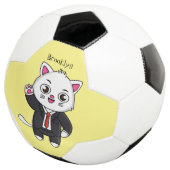 スーツを着た可愛い猫 サッカーボール (3/4)
