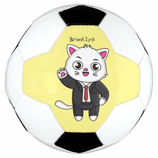 スーツを着た可愛い猫 サッカーボール (正面)