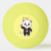 スーツを着た可愛い猫 卓球ボール (裏面)