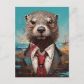 スーツを着た可愛らしい娘 ポストカード (正面)