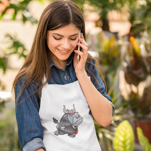 スーツを着た大人のエプロンの中の雄牛 スタンダードエプロン