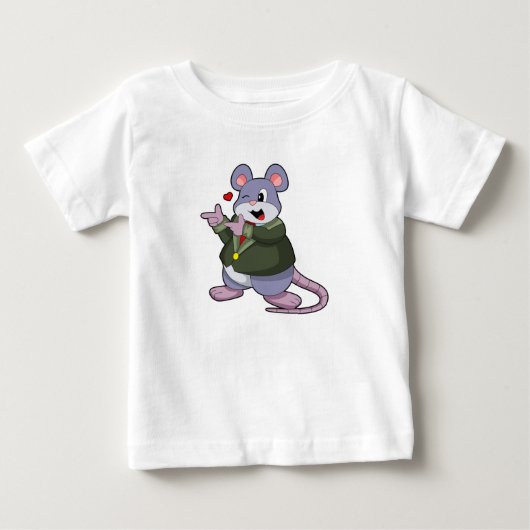 スーツを着た新郎としてのネズミ ベビーTシャツ (正面)